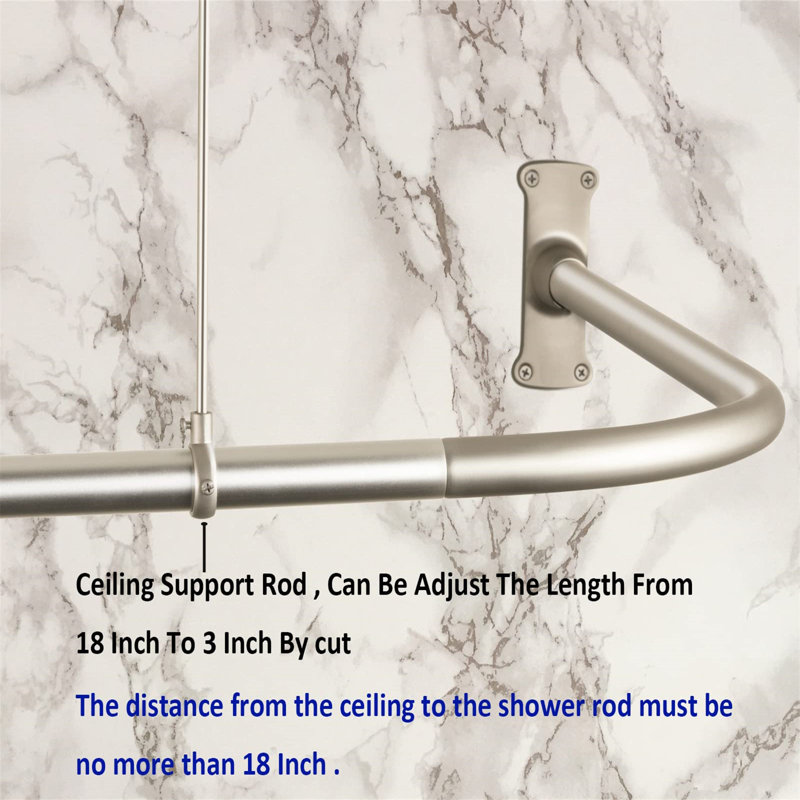 Blooming 62'' LShaped Drill / Screw Shower Curtain Rod Wayfair